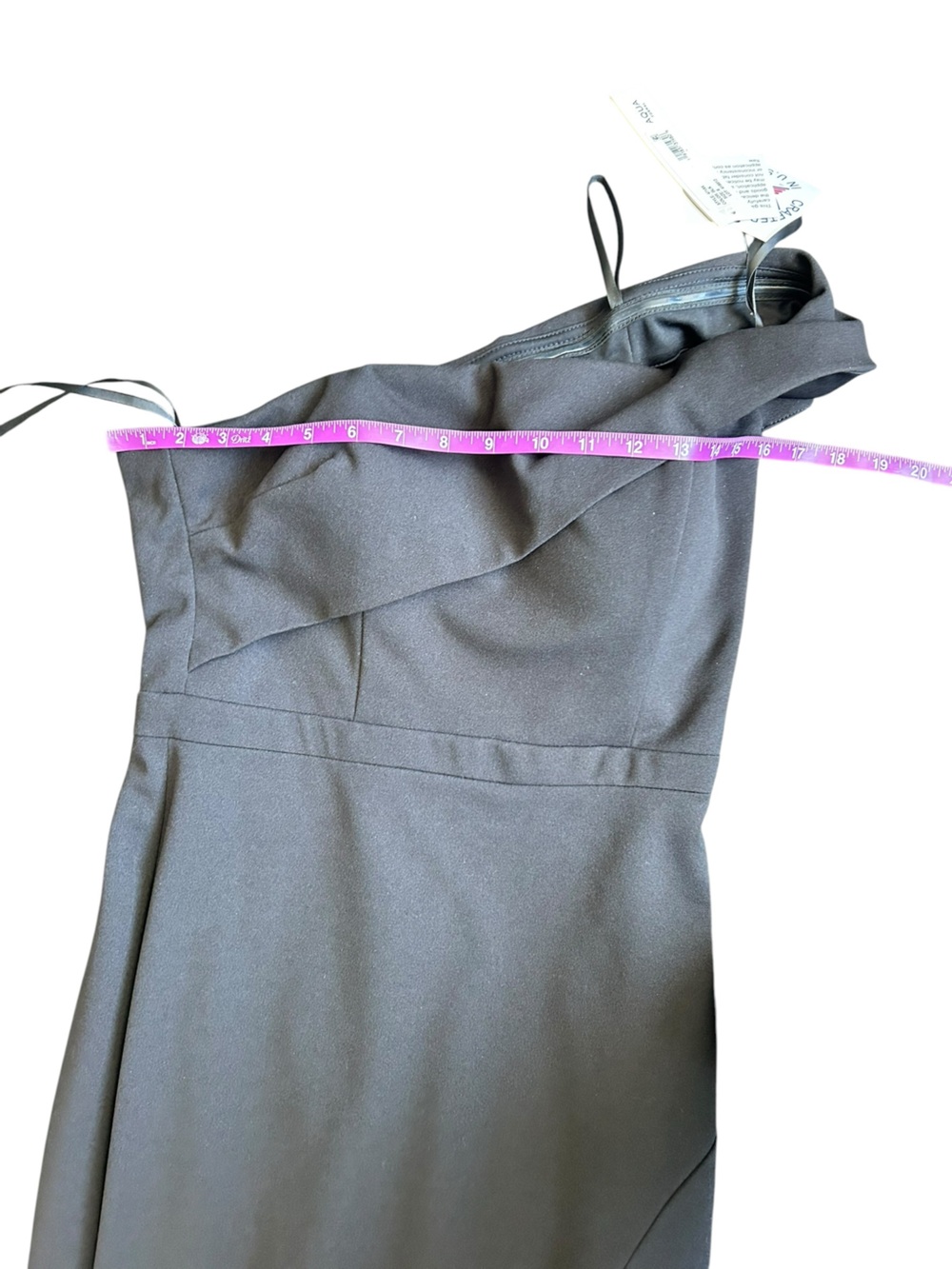Aqua One-Shoulder Black Evening Gown Size 6 NWT - Picture 5 of 7